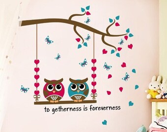 Stickers Muraux Hibou Etsy