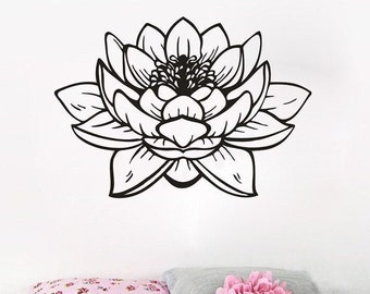 Stickers muraux, Mandala mural, Home decor, décoration d'intérieur, décoration murale, fleur de lotus, yoga