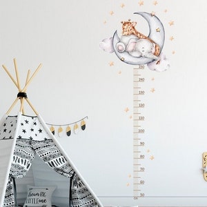 Babygroeimeterstickers, babywandkaart, kindergroeimeter, meisjesmeetsticker, jongensgroeimeter, dierengroeimeter, stickergroeimeter, giraffegroeimeter