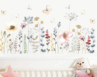 Baby bedroom stickers, children's wall stickers, flower stickers, girl bedroom stickers, flower stickers