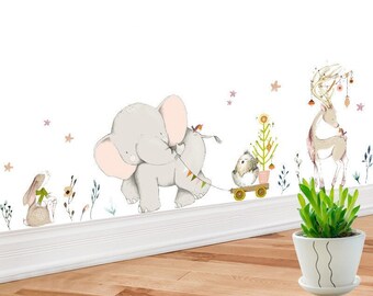 Baby room stickers, children's wall stickers, animal stickers, elephant