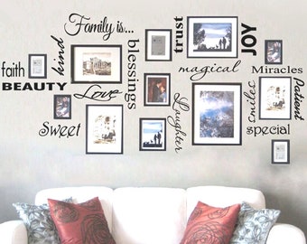 Familie Liebe Wandsticker Worte Zitat Zitat Home Bild Fotorahmen