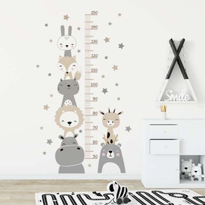 Babykamer stickers, Baby Muur Toise, Kind Toise, Dierlijke Toise, Toise Sticker, Meetsticker, Meisje Jongen Kamer Sticker