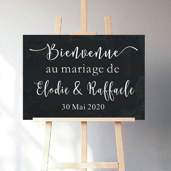 Panneau Bienvenue pour Mariage, Sticker Personnalisé Mariage, Tableau Mariage Ardoise, Autocollant Mariage, Pancarte Mariage