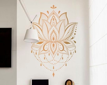 Stickers muraux, Mandala mural, Home decor, décoration d'intérieur, décoration murale, fleur de lotus