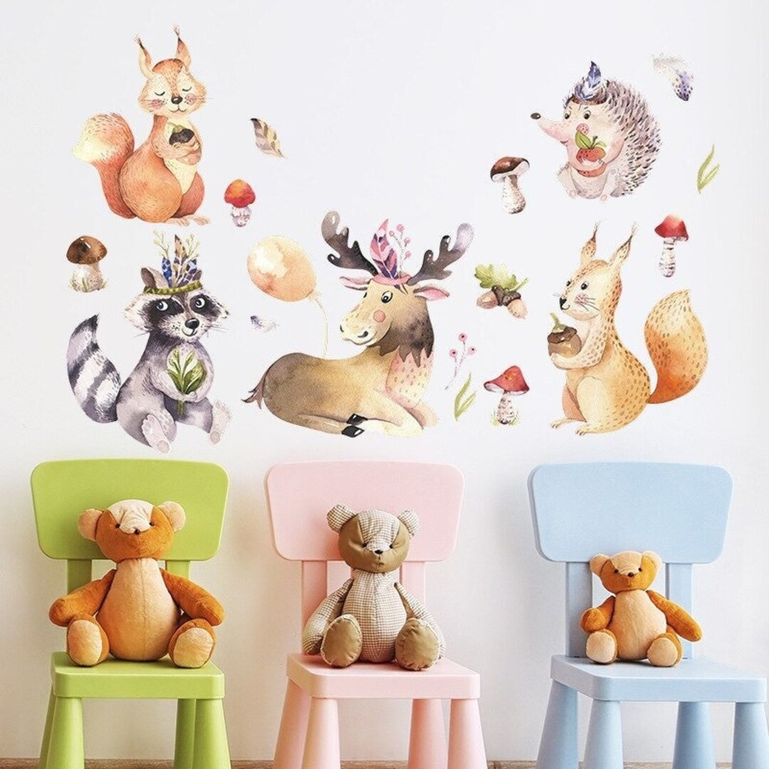 Baby Room Stickers, Children's Wall Stickers, Animal Sticker, Forest