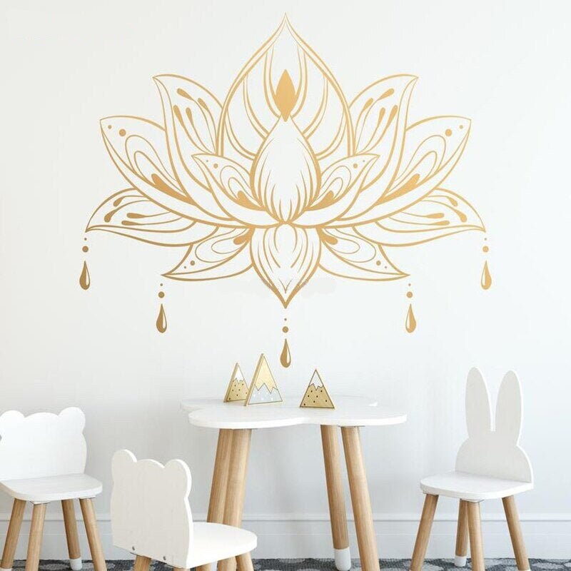 stickers Muraux, Mandala Mural, Home Decor, Décoration d'intérieur, Murale, Fleur de Lotus, Yoga