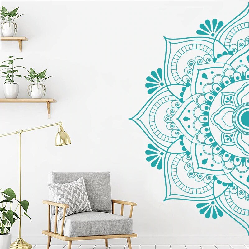 stickers Muraux, Mandala Mural, Home Decor, Décoration d'intérieur, Murale, Demi Mandala