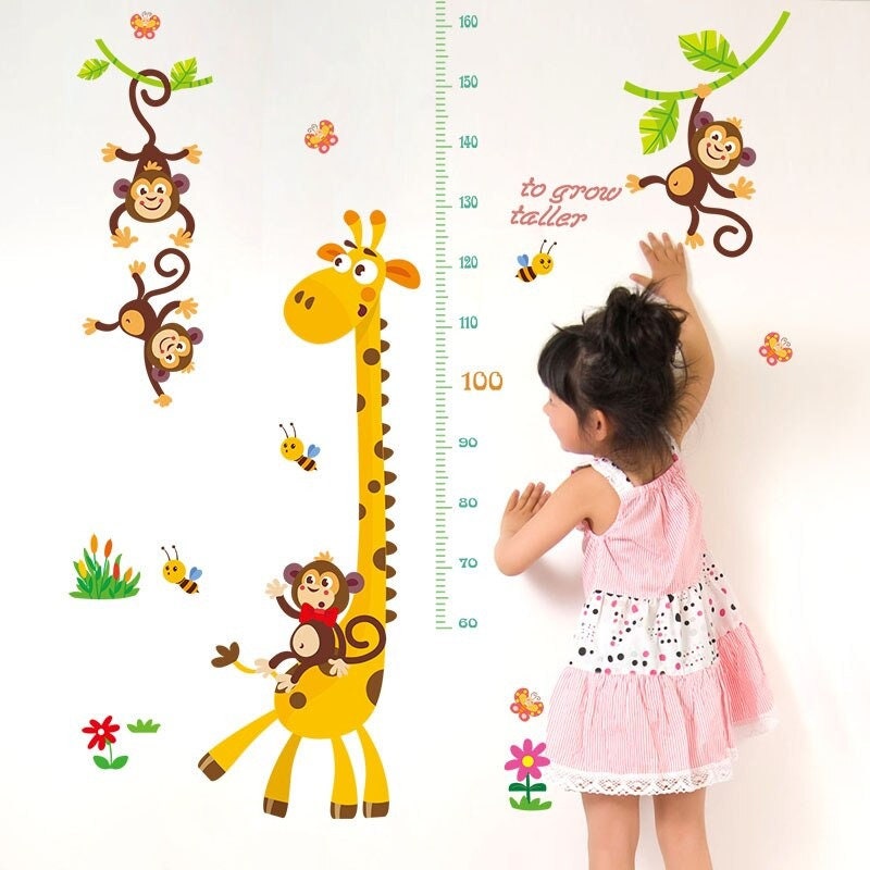 stickers Toise Bébé, Toise Murale Bebe, Enfant, Girafe