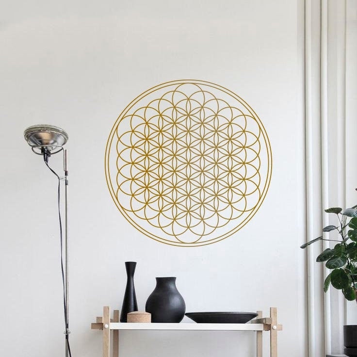 Stickers Muraux, Mandala Mural, Home Decor, Décoration d'intérieur, Murale, Sticker Fleur de Vie