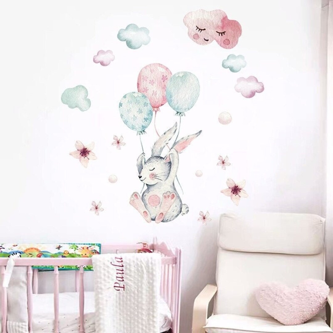 Baby Room Stickers Children's Wall Stickers Rabbit Etsy