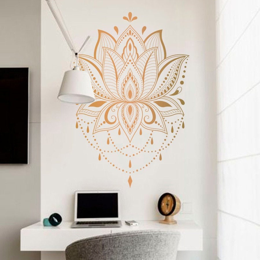 stickers Muraux, Mandala Mural, Home Decor, Décoration d'intérieur, Murale, Fleur de Lotus