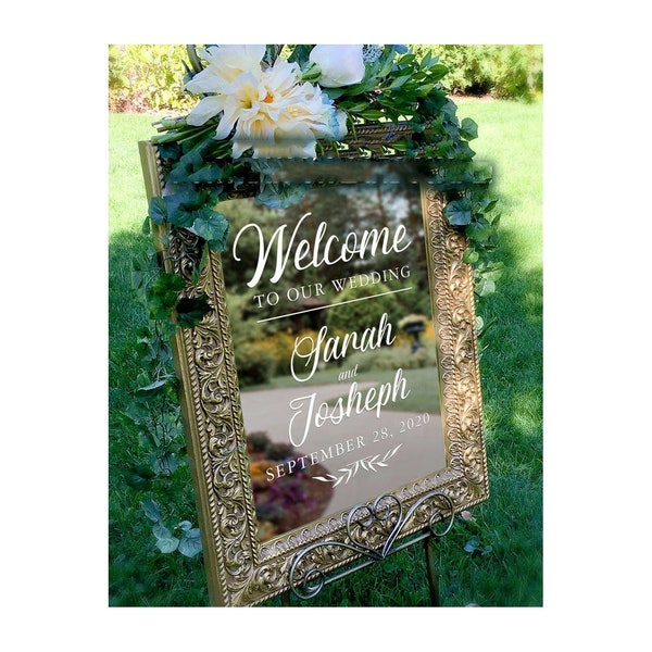 Welcome wedding sticker Personalized wedding welcome sign sticker first names