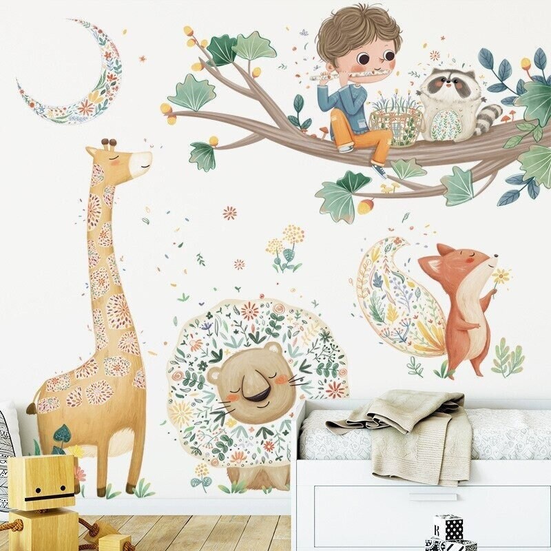 Sticker Mural Chambre Enfant Animaux de la forêt d'automne