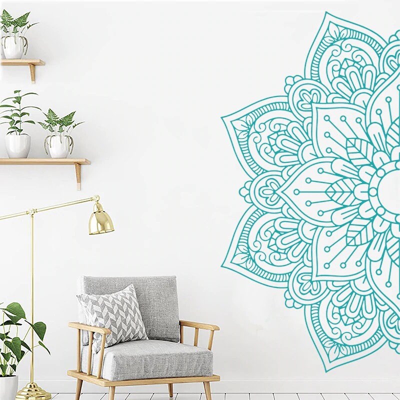 stickers Muraux, Mandala Mural, Home Decor, Décoration d'intérieur, Murale, Demi Mandala