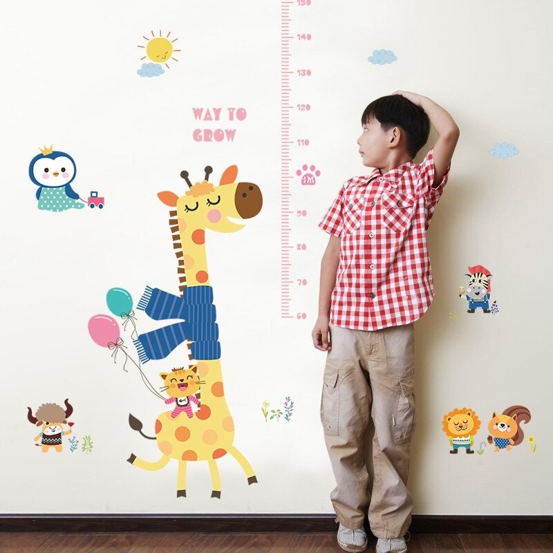 stickers Toise Bébé, Toise Murale Bebe, Enfant, Girafe