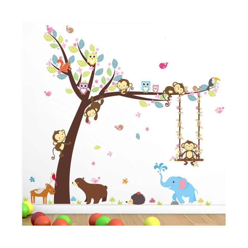 Stickers Chambre Bébé, Stickers Muraux Enfants, Autocollant Animaux