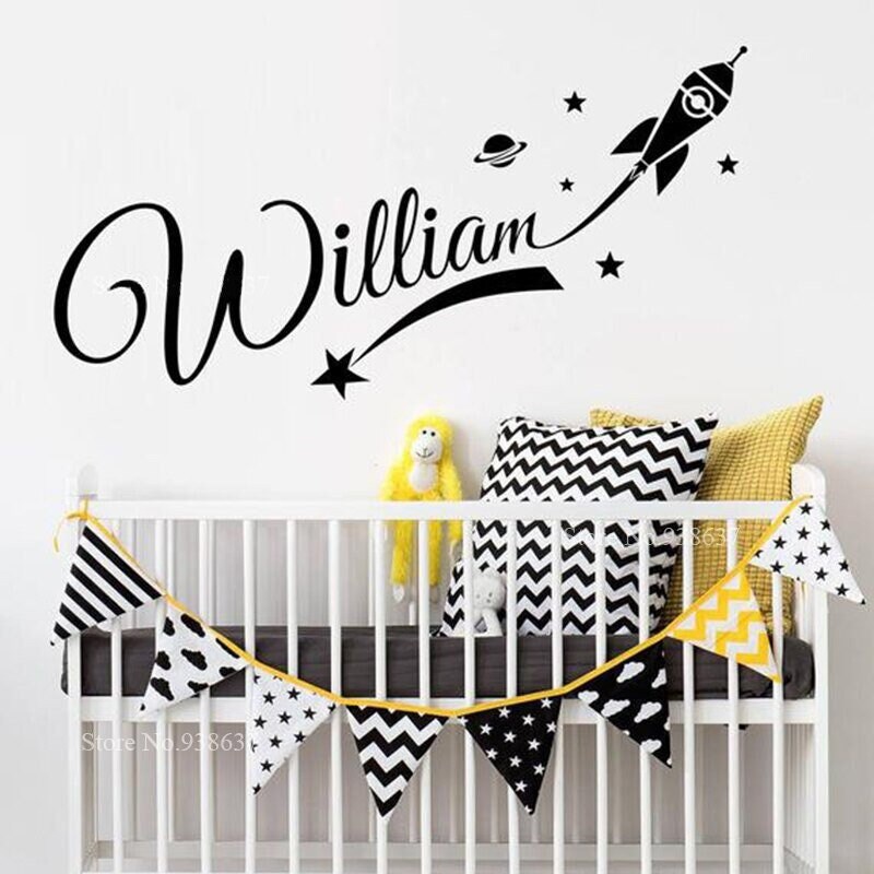 Stickers Chambre Bébé, Sticker Prénom Personnalisé, Stickers Muraux Garçon