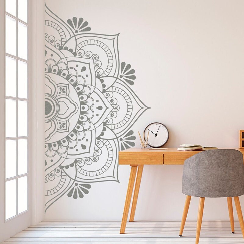 stickers Muraux, Mandala Mural, Home Decor, Décoration d'intérieur, Murale, Demi Mandala