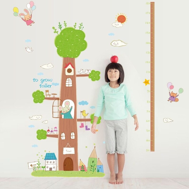 Height chart wall sticker measure ruler kids bedroom scale Etsy