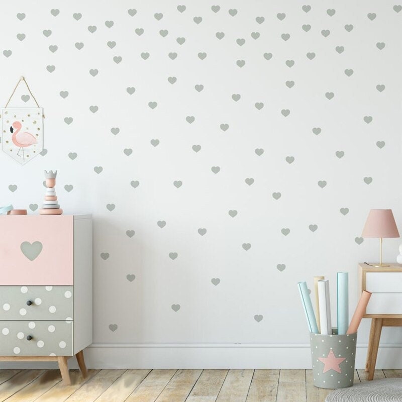 Stickers Chambre Bébé, Stickers Muraux Enfants, Autocollant Coeurs
