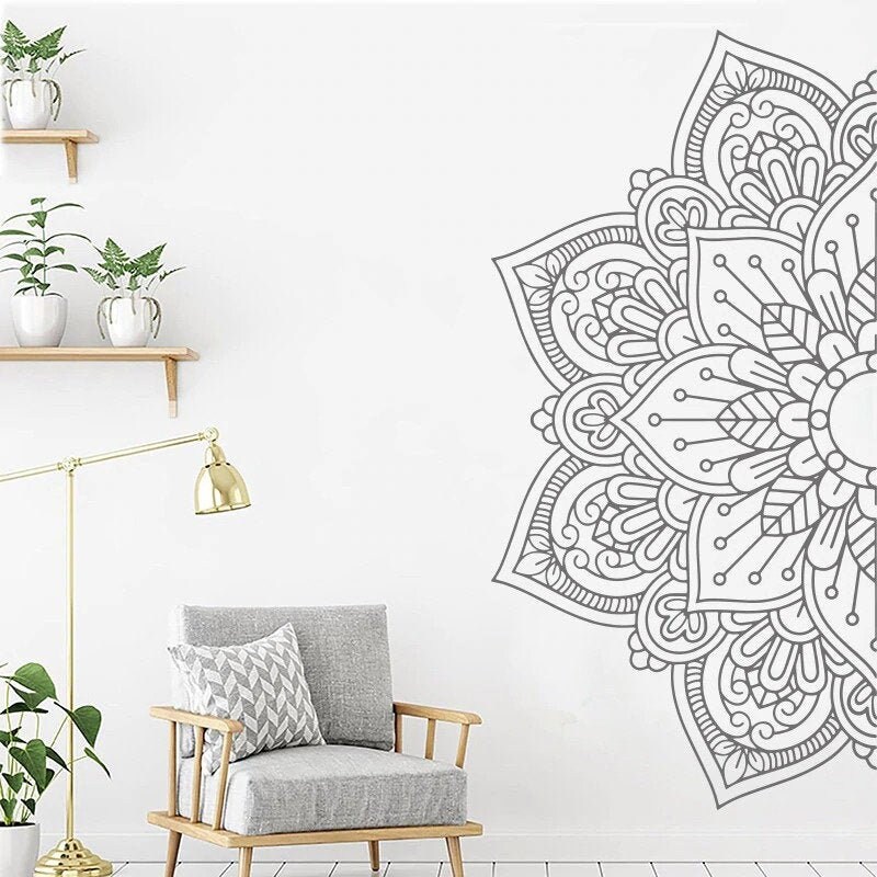 stickers Muraux, Mandala Mural, Home Decor, Décoration d'intérieur, Murale, Demi Mandala