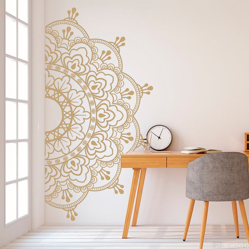 stickers Muraux, Mandala Mural, Home Decor, Décoration d'intérieur, Murale, Demi Mandala