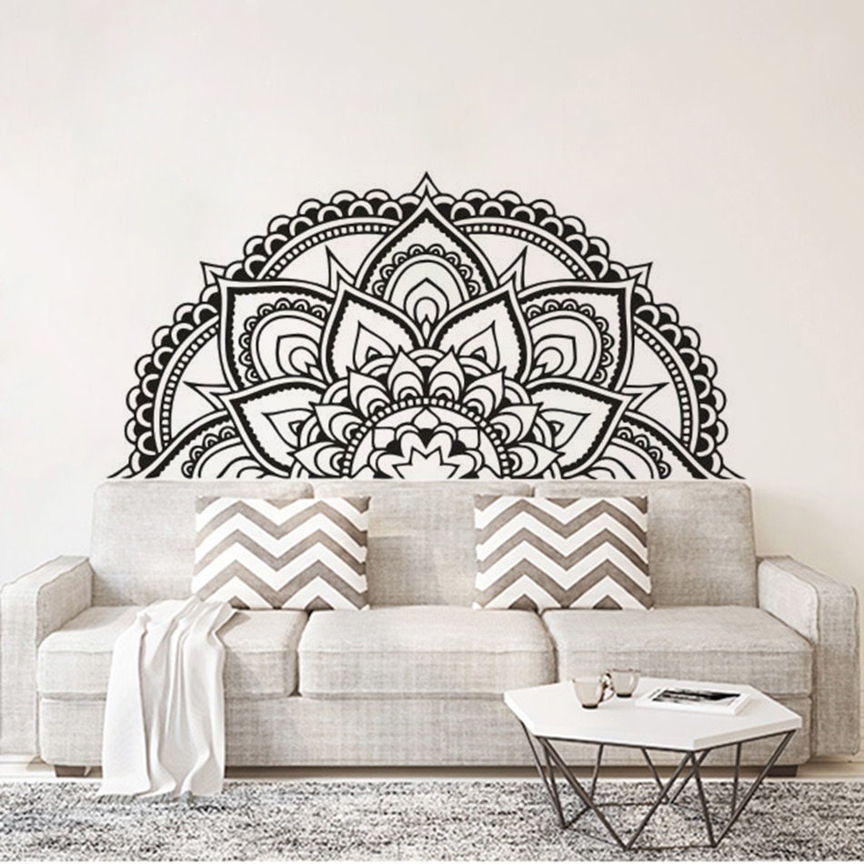 stickers Muraux, Mandala Mural, Home Decor, Décoration d'intérieur, Murale, Demi Mandala