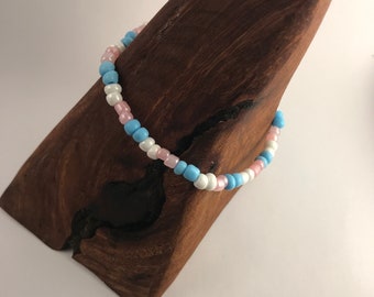 Transgender Pride Bracelet Trans Pink White Blue - 2 By 2