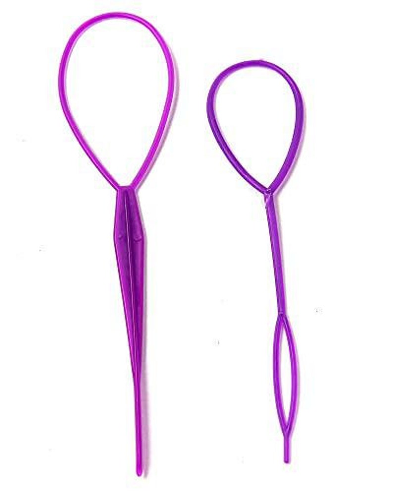 2 Topsy Tail Hair, Braid Ponytail Maker Hair, Styling Tools, Ponytail Creator Plastic Loop, Hair Accessories Purple