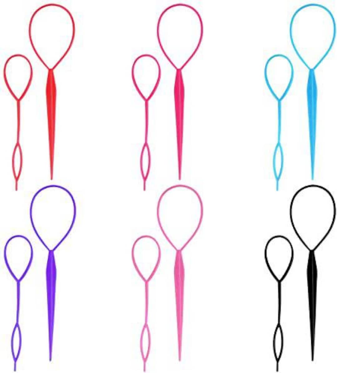 2Pcs Ponytail Hair Styling Tools Plastic Needle Ponytail Topsy
