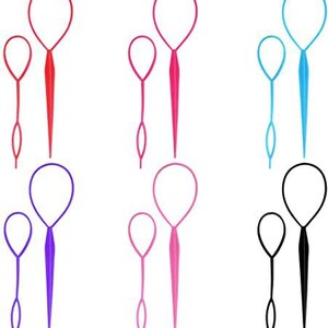 2 Topsy Tail Hair, Braid Ponytail Maker Hair, Styling Tools, Ponytail Creator Plastic Loop, Hair Accessories zdjęcie 1