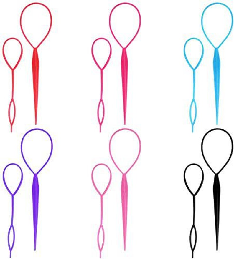 2 Topsy Tail Hair, Braid Ponytail Maker Hair, Styling Tools, Ponytail Creator Plastic Loop, Hair Accessories zdjęcie 1