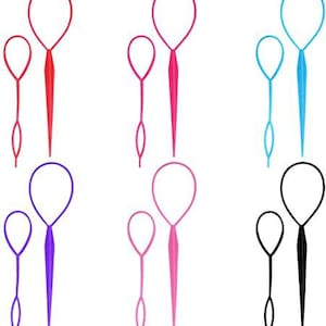 2 Topsy Tail Hair, Braid Ponytail Maker Hair, Styling Tools, Ponytail Creator Plastic Loop, Hair Accessories zdjęcie 2