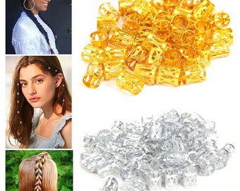 Adjustable Cuffs Clips Hair Accessories Gold , Silver or Multi Coloured  Braids, Dreadlocks Hair Extensions