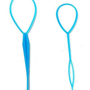 2 Topsy Tail Hair, Braid Ponytail Maker Hair, Styling Tools, Ponytail Creator Plastic Loop, Hair Accessories Blue
