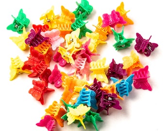 Multi Coloured Pack of Butterfly Claw - jaw Hair Clips accessories 16 mm * 18 mm pack of 20