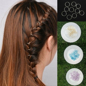 Hair Rings Braiding Loop Hair Accessories Loc Jewellery Gold Blue Silver Purple