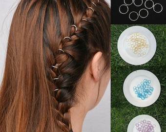 Hair Rings Braiding Loop Hair Accessories Loc Jewellery Gold Blue Silver Purple