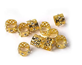 20 Pack Adjustable Gold Silver or Multi Colored Cuffs Clips Decorative Hair Accessories Buckle Braids, Dreadlocks