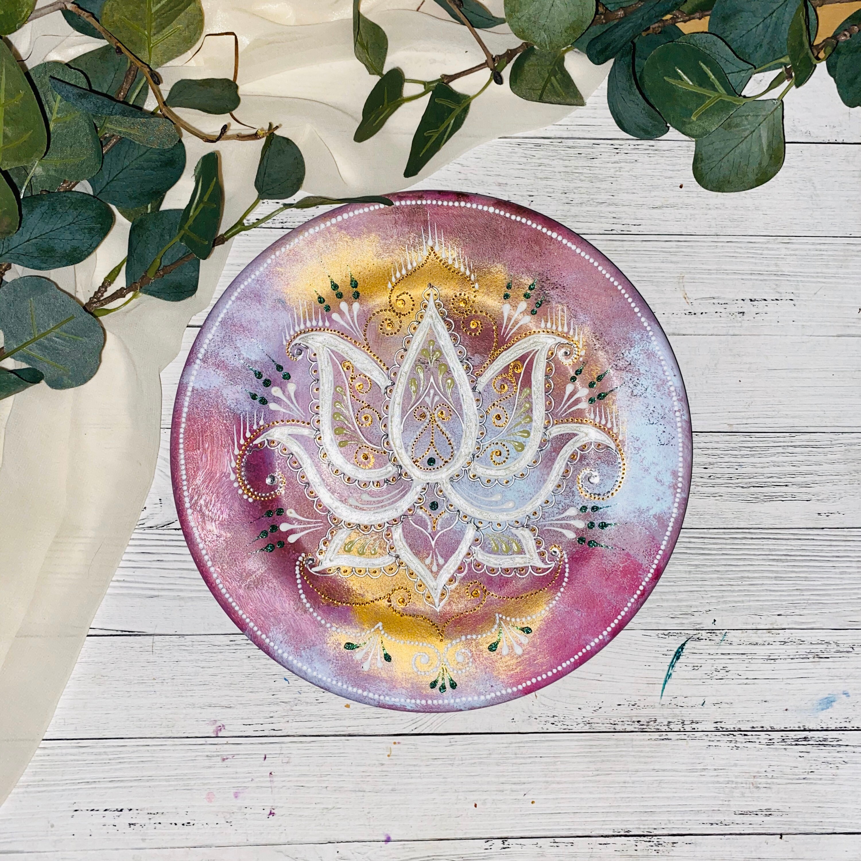 Lotus Wall Decor Original Art Ornament Wall Decor Decorative Etsy