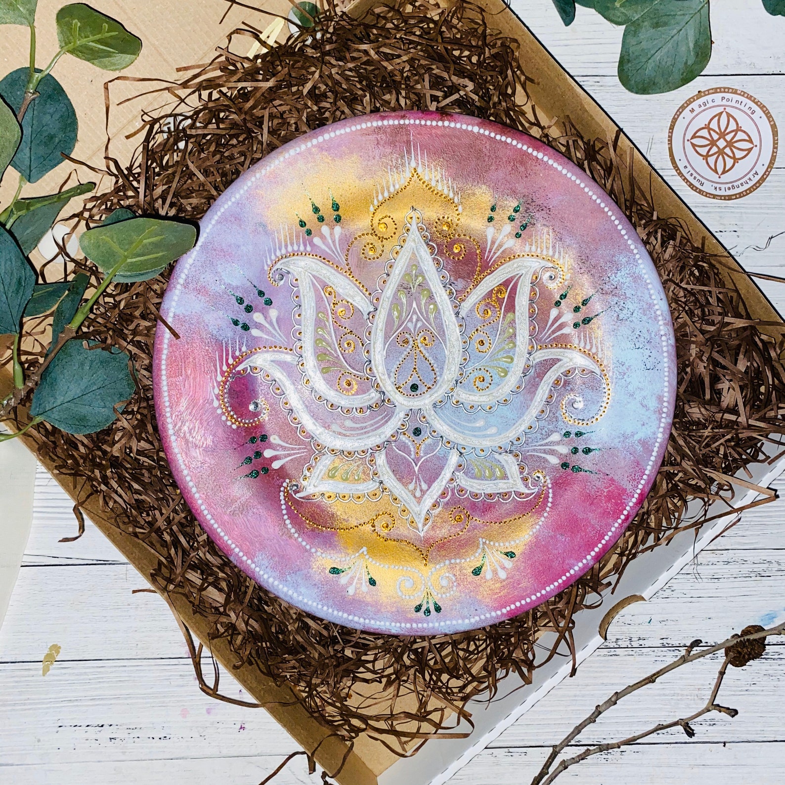 Lotus Wall Decor Original Art Ornament Wall Decor Decorative Etsy