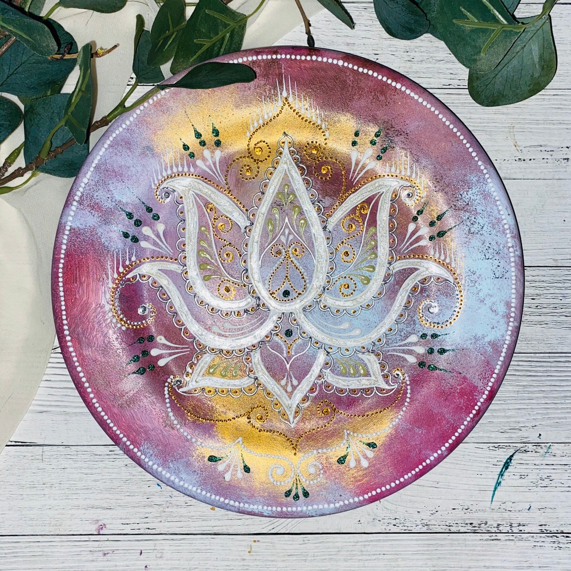 Lotus Wall Decor Original Art Ornament Wall Decor Decorative Etsy