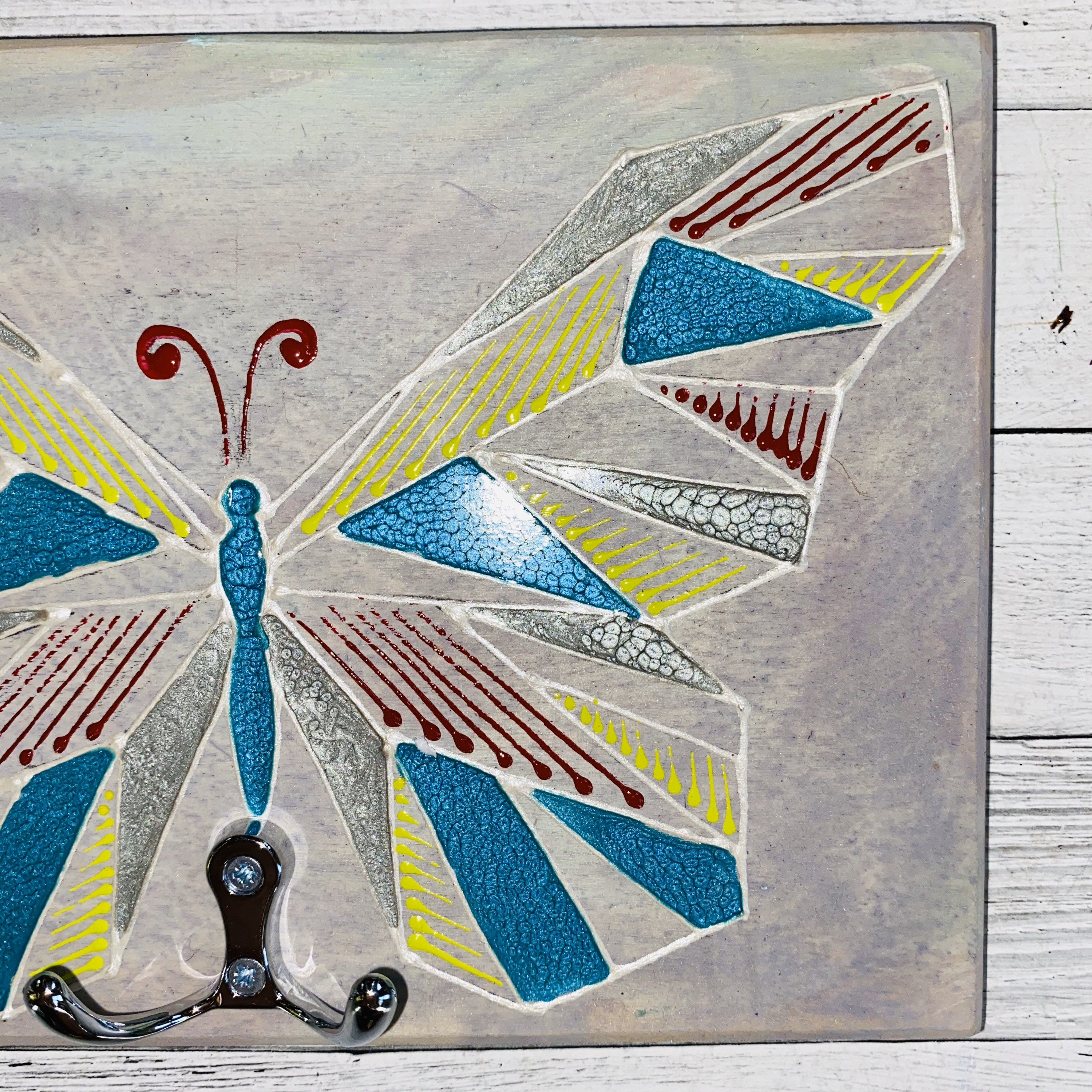 Butterfly Art Wood Key Holder Home Decor Butterfly Custom Key Etsy