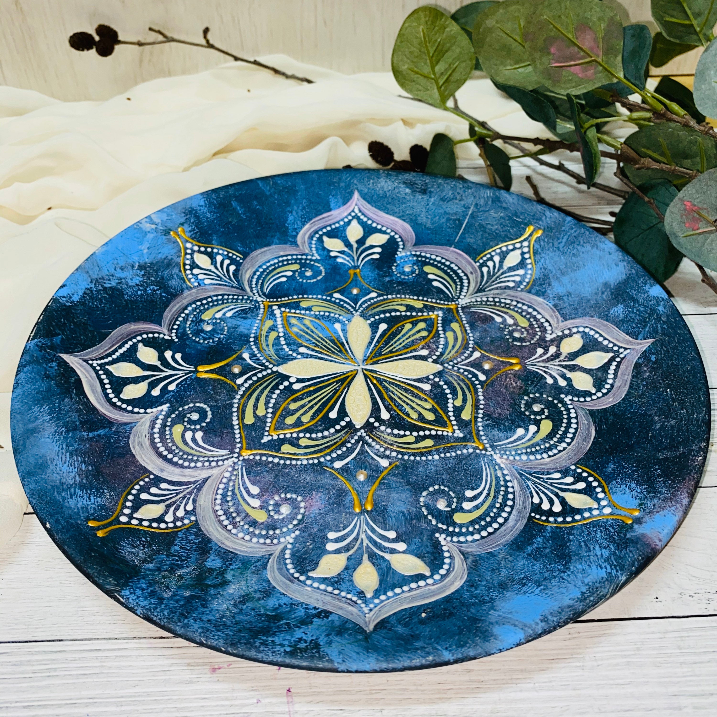 Decorative plate for hanging Zen Art / Green Zen Wall Art Etsy