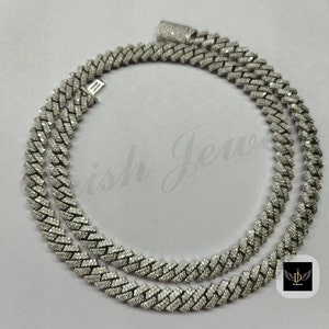 10mm 12mm 15mm Miami Cuban Link Necklace VVS Genuine Moissanite Test Passer, High Quality, Heavy, Men's Chain Necklace, Customized, Gifted