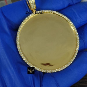 Custom Memory Photo Pendant, 1.59Ct Moissanite Test Passer, Iced Diamonds, Memorial Pendant, Handmade Pure 925 Silver, Customized Jewelry