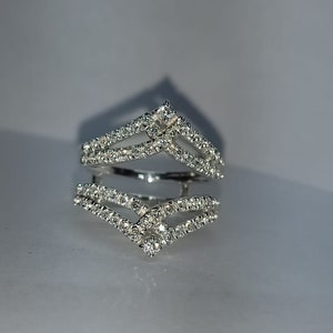 1.00 Carat Diamond Solitaire Enhancer Wrap Wedding Ring and Engagement Band 14K White Gold Plated