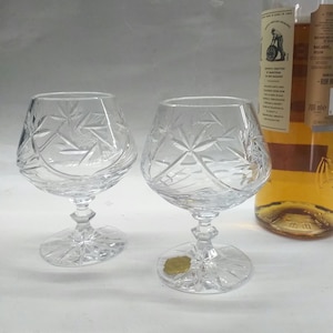 2 bicchieri da Whisky, Brandy, Cognac, Cristal lead cut, Vintage original, big size, perfect condition, set 2 calici cristallo Cognac.