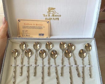 ティースプーンセット 6本入り 銀メッキ 1900年製 4本入り (D2DE